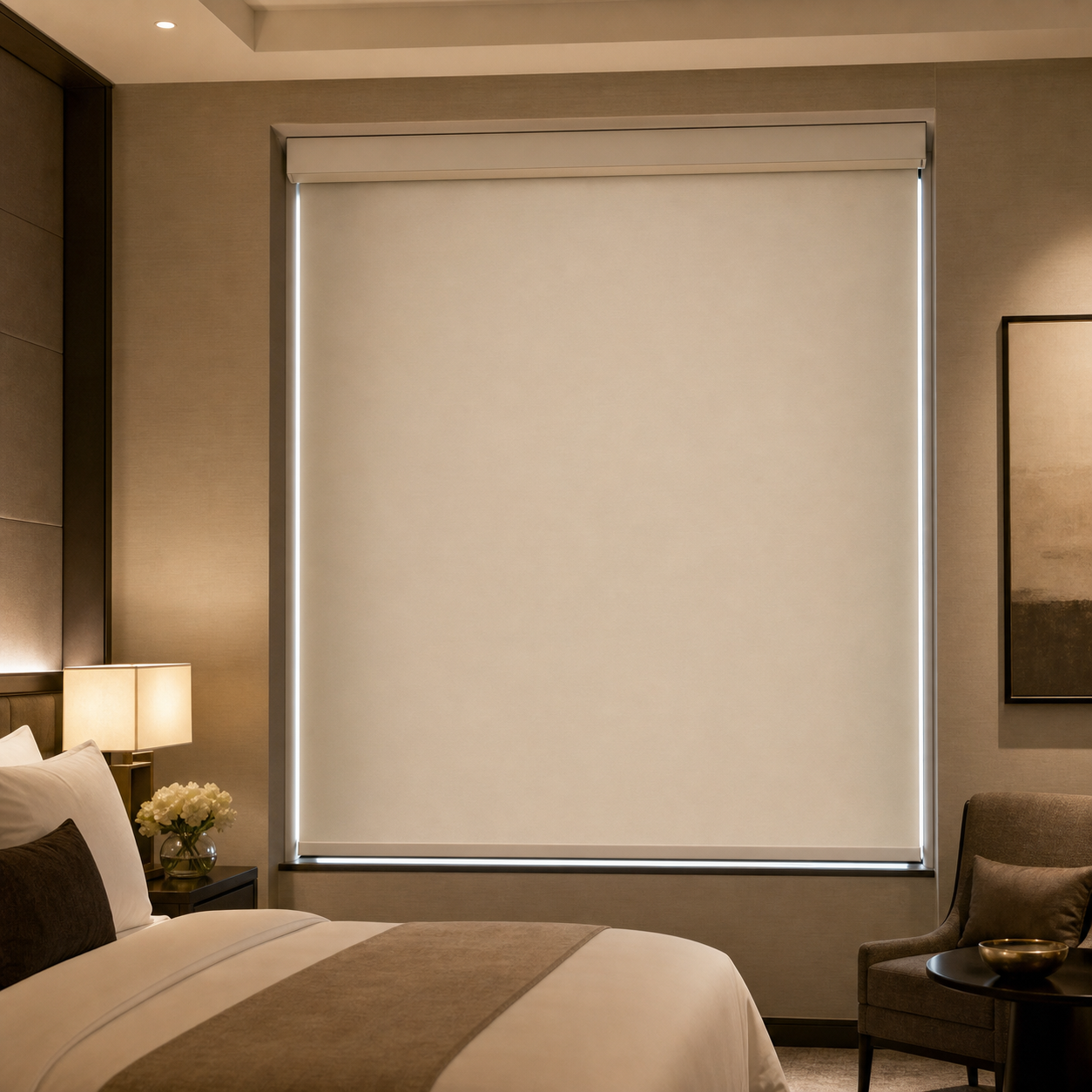 Motorized blackout roller shade