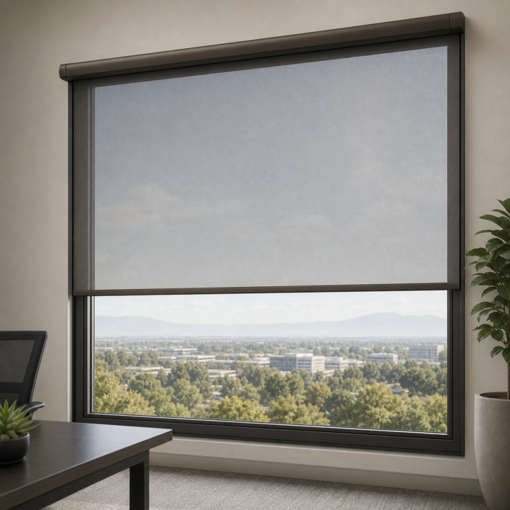 Motorized solar screen roller shade